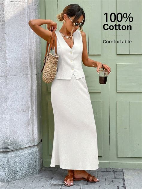 SHEIN LUNE Women Two Pieces Outfits For Daily Wear Business Casual ...