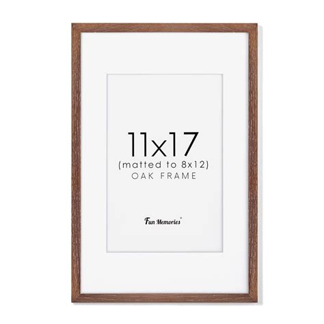 11x17 Picture Frame, Natural Solid Oak Wood Frame 11 x 17 with Tempered ...
