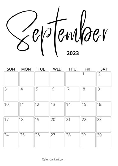 Free printable september 2023 calendars - Artofit