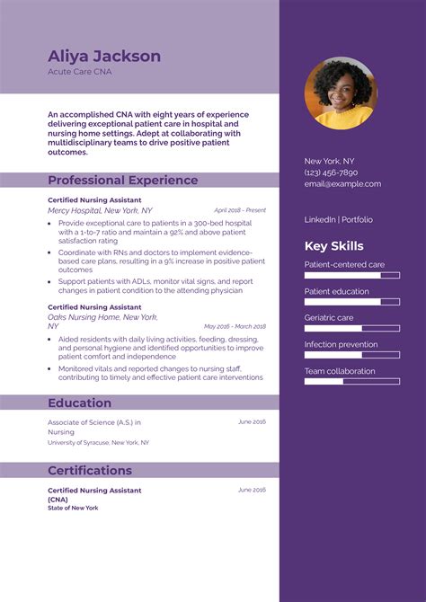 CNA Resume Sample 的图像结果