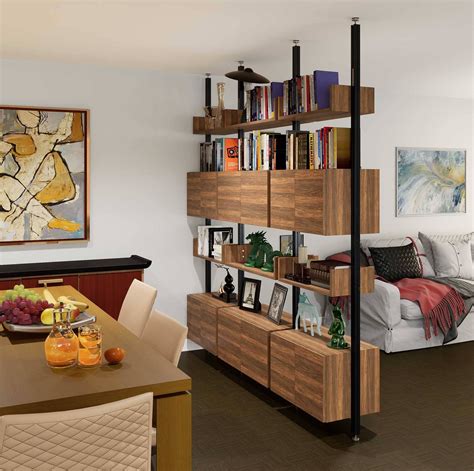 ModShelf Floor to Ceiling Room Divider Shelving with Cabinets – Modern ...