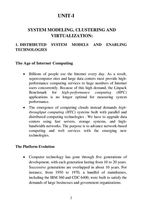 Cloud computing notes - UNIT-I SYSTEM MODELING, CLUSTERING AND ...