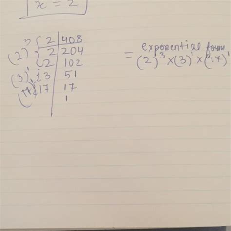 Rewrite the number 408 in exponential form. - Brainly.in