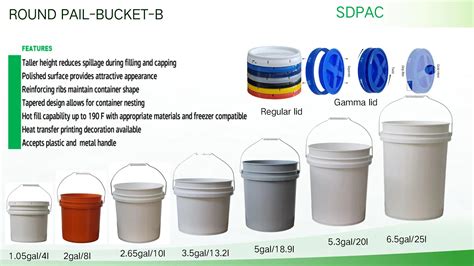 5 Gallon Plastic Bucket For End-use Industrial Production Eco-friendly ...