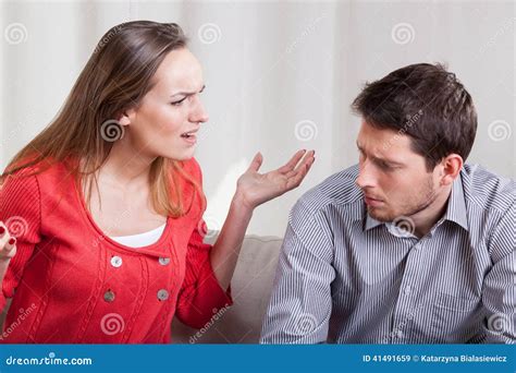 Woman yelling at her man stock image. Image of loneliness - 41491659