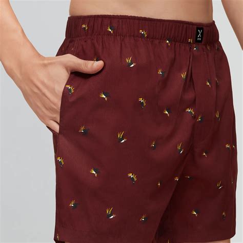 Buy Mens Hornbill Maroon Combed Cotton Boxer - Boxer Shorts For Men ...