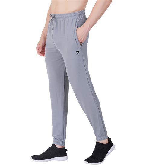 Self-Design Lycra Track Pants with Cuffs"HUNK"- LIGHT GREY – sanright