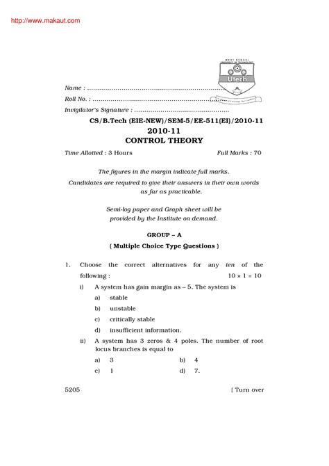 EE511 2010 - 5205 [ Turn over Name : - Studocu