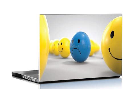 ISEE 360® Laptop Skin Cover Laminated Smiley Sad Emoji Stickers and ...