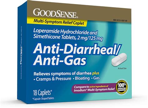 Buy GoodSense Loperamide Hydrochloride and Simethicone Tablets, 2 mg125 ...