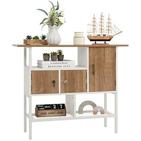 LAVIEVERT Industrial Console Table with Cabinets and India | Ubuy