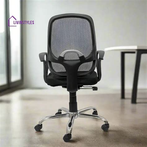 Black Mist Mesh Mid Height Ergonomic Office Visitor Chair – LivIn Styles