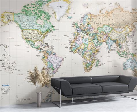 World Map Mural 的图像结果