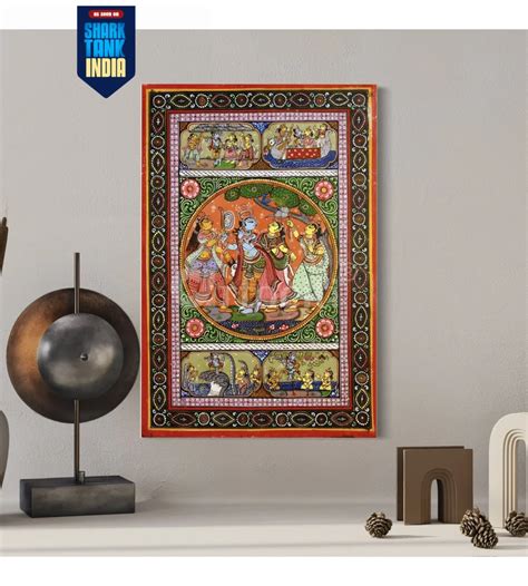 Buy Radha Krishna RaasLeela Pattachitra Art Canvas Giclee Print Online ...