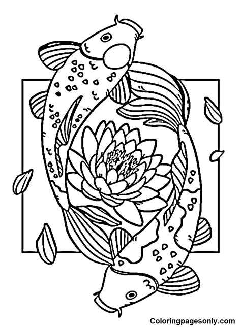 Koi Fish Coloring Pages - Coloring Pages For Kids And Adults