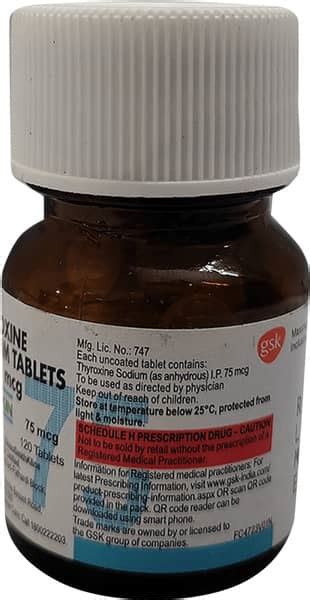 Eltroxin 75MCG Tablet: Uses, Side Effects, Price, Dosage & More Info ...