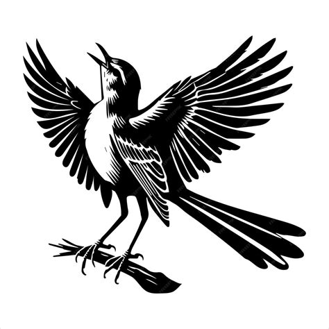 Northern mockingbird silhouette design mockingbird bird vector ...