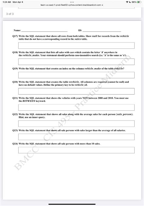 Image result for SQL Questions and Answers GCE Year 12