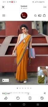 Lightweight Mulmul Cotton Saree In Yellow|Radiant Hunar|Suta