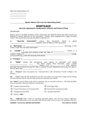 Mortgage, Assignment of Rents and Leases, Security ... Doc Template ...