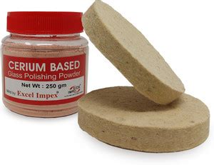 EXCEL IMPEX Cerium Oxide 250gm with Glass Polishing(Namada) Felt Disc 4 ...
