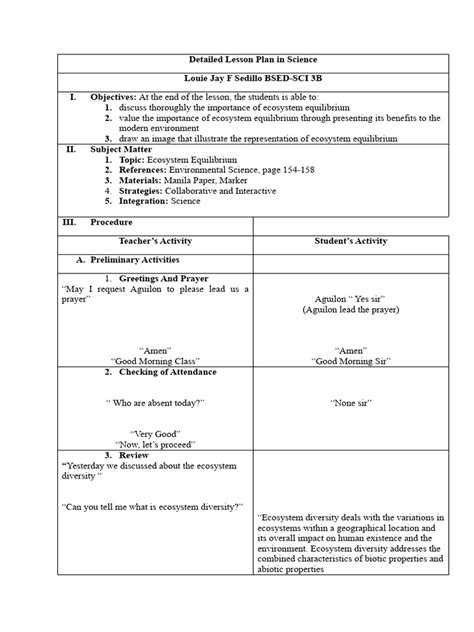 Image result for B Ed Lesson Plan Science