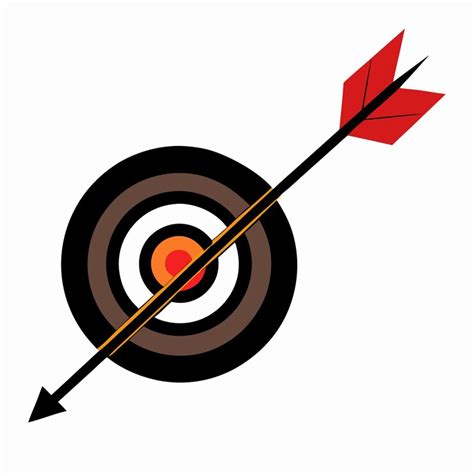 Vector of success symbol 3d dart hitting aim in target illustration ...