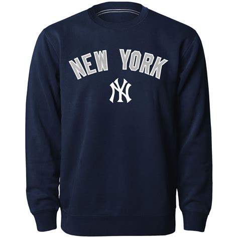 New York Yankees MLB Twill Applique Wordmark Crew Sweatshirt - Navy ...