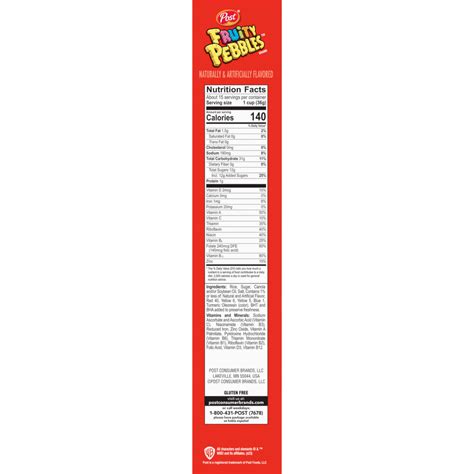 Fruity Pebbles Nutrition Facts
