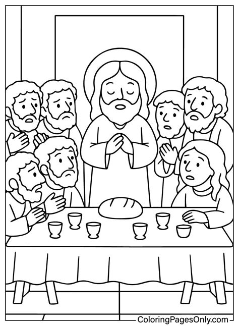 The Last Supper | Coloring pages inspirational, Bible crafts, Coloring ...
