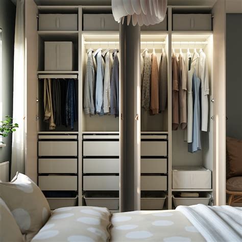 PAX / REINSVOLL wardrobe combination, white/grey-beige, 200x60x236 cm ...