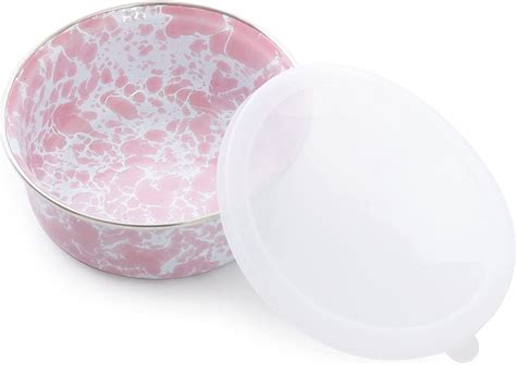 Buy Crow Canyon Enamelware 3 Pc Set Small Storage Bowls with Lids Pink ...