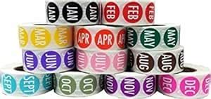 InStockLabels.com 12 Months Of The Labels Bulk Pack 3/4 Inch 500 Per ...