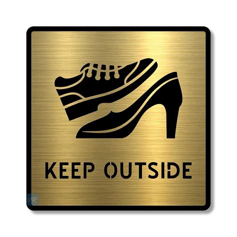 Vertical Root Inc Premium BRUSH GOLD Finish Acrylic KEEP OUTSIDE DOOR ...