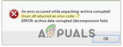 Image result for Unarc Dll Error Code 12