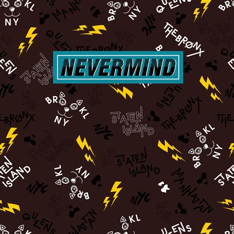 nevermind lettering element style, graphic design, vector art, fabric ...