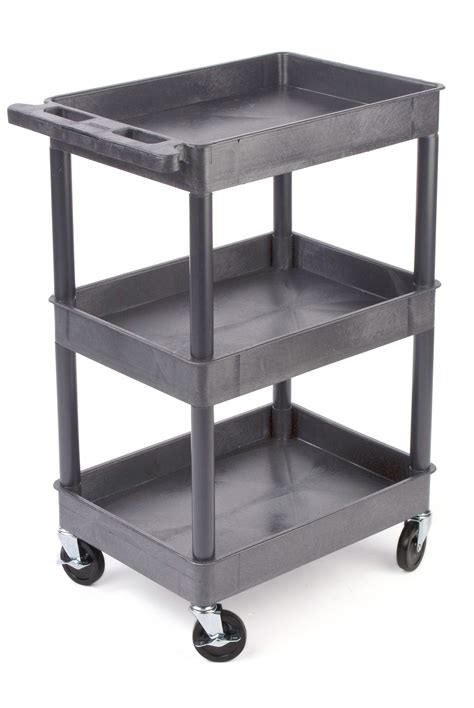 40" Plastic Utility Cart, 3 Trays - Gray | Utility cart, Offex, Laundry ...