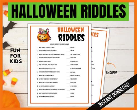 Halloween Riddles for Kids, Halloween Riddles Party Game,kids ...