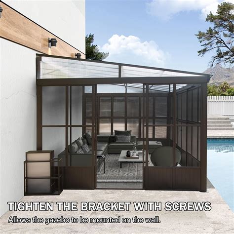 Domioutdoorliving Domi 12x16FT Wall Mounted Sunroom Kit, Outdoor All ...