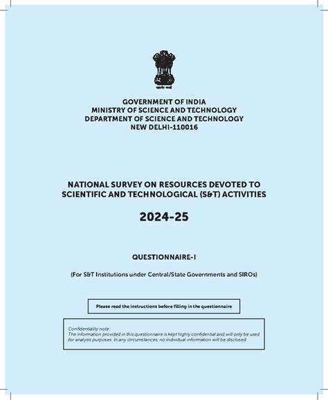 Questionnaire for National Survey on Sci-Tech Activities 2024-25 - Studocu