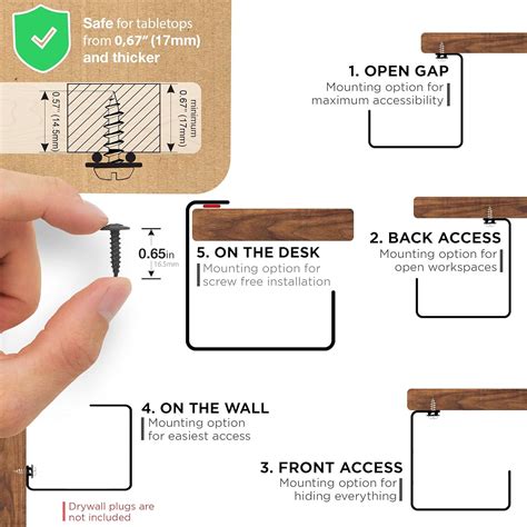 ScandinavianHub Under Desk Cable Management Tray - No Drill India | Ubuy