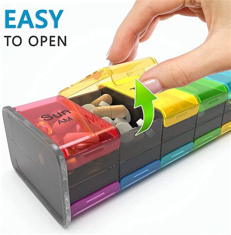 Extra Large 7 Day Pill Organizer - XXL Weekly AM PM Pill Box for ...