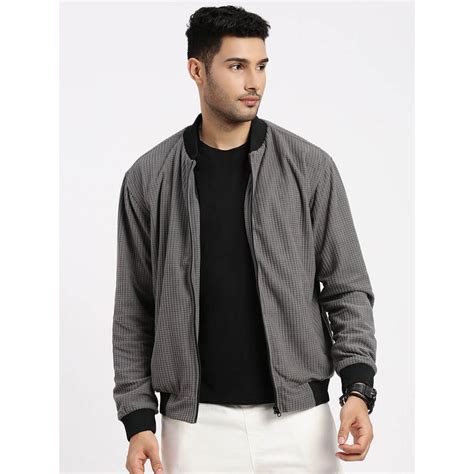 Buy SHOWOFF Mens Grey Bomber Jacket Online