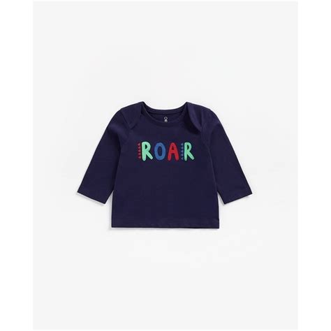 Buy Boys Full Sleeves T-Shirt Text Print - Navy Online at Best Price ...
