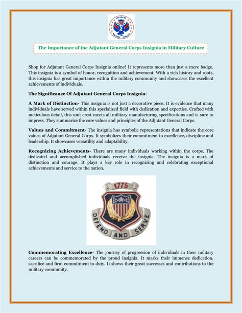 PPT - The Importance of the Adjutant General Corps Insignia in Military ...