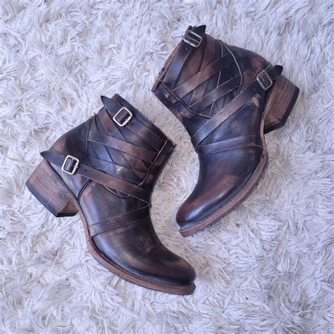 Freebird by Steven Sammi Ankle Boots Leather Brown... - Depop