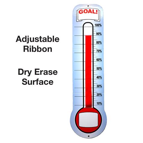 Buy Global Printed Products Fundraising Thermometer Chart Goal Tracker ...