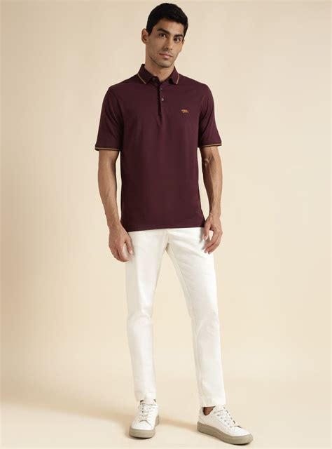 Buy Burgundy Wine Polo | Casual Burgundy Solid Polos & Tees for Men ...