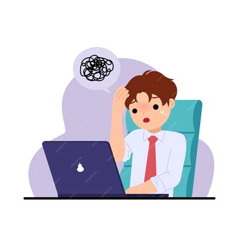 Büromann fühlen sich gestresst und beunruhigt. Probleme lösen ...