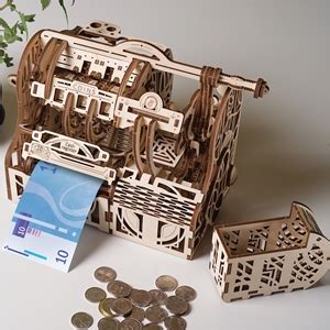 Ugears 3D Puzzles Box - DIY Cash Register with Money Box - Exclusive ...